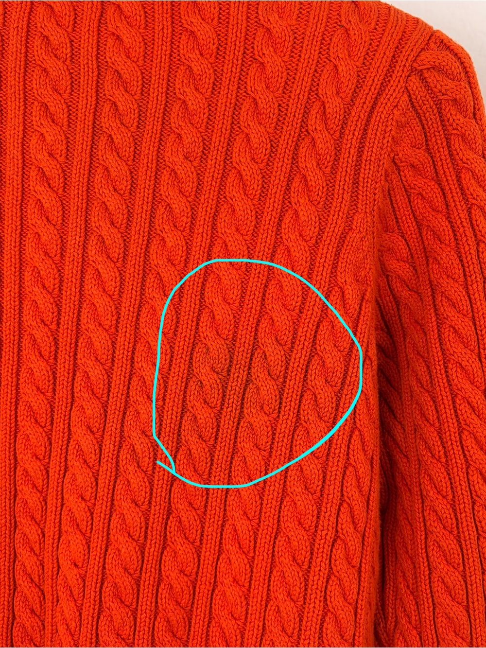 Lauren Ralph Lauren Vintage Orange Cable Knit Sweater - Picture 5 of 6